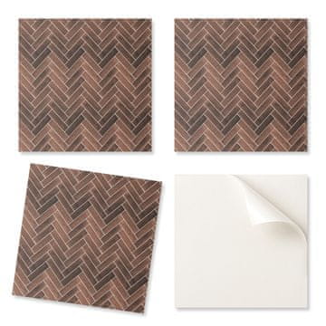 COLORAY Dekorativne ploščice z grafiko, samolepilne, vzorec ribje kosti, les, 4x50x50 cm