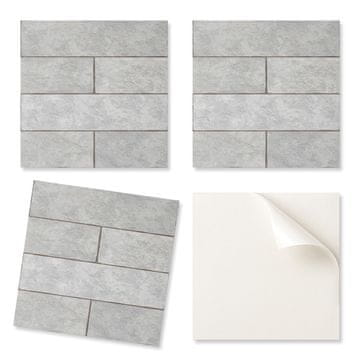 COLORAY Dekorativne vinilne samolepilne ploščice z vzorcem opeke v 3D postavitvi 4x50x50 cm