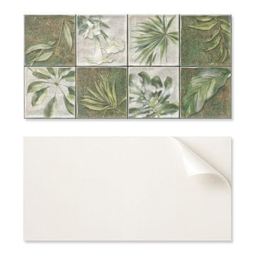 COLORAY Samolepilne vinilne ploščice z vzorcem listov v mozaiku narave 6x60x30 cm