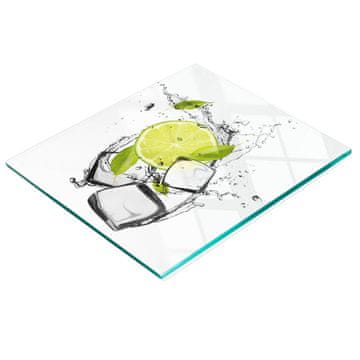 shumee Dekorativna steklena deska za rezanje in serviranje v obliki limetinega sladoleda 60x52 cm