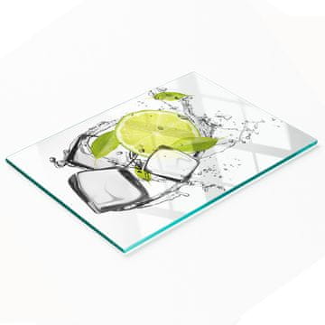 shumee Dekorativna steklena deska za rezanje in serviranje v obliki limetinega sladoleda 80x52 cm