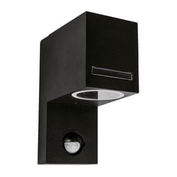 Ideus Črna zunanja vrtna stenska svetilka s senzorjem gibanja IP44 GU10 35W forest S Ideus 03603