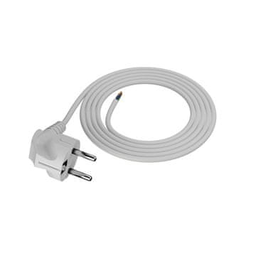 Plast Rol 2 m priključni kabel z kotnim Uni-Schuko vtičem 250 V 16 A 3 x 1 mm² OMY PP-50 bel W-97167