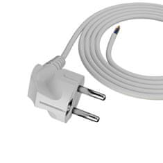 PRIKLJUČNI KABEL 2M Z KOTNIM VTIČEM 3X1MM2 BELI NAPAJALNI KABEL