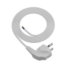 PRIKLJUČNI KABEL 2M Z KOTNIM VTIČEM 3X1MM2 BELI NAPAJALNI KABEL