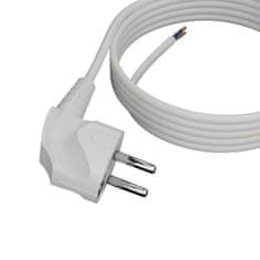 Plast Rol 3 m priključni kabel z kotnim Uni-Schuko vtičem 250 V 16 A 3 x 1 mm² OMY PP-50 bel W-97169