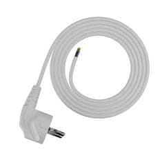 PRIKLJUČNI KABEL 2M Z KOTNIM VTIČEM 3X1MM2 BELI NAPAJALNI KABEL