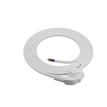 PRIKLJUČNI KABEL 1,5 M Z KOTNIM VTIČEM 3X1,5 MM2 BELI NAPAJALNI KABEL