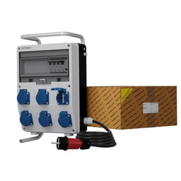 shumee Gradbena razdelilna omarica na stojalu s kablom TD-S/FI skhu 6x230V Schuko Doktorvolt 9351
