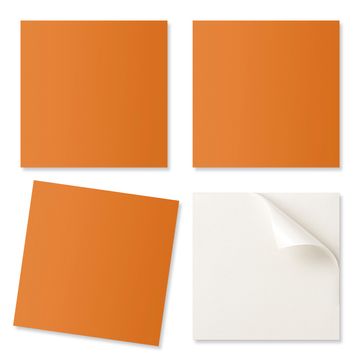 COLORAY Komplet vinilnih ploščic z vzorcem za dnevno sobo, samolepilne, oranžne barve, 4x50x50 cm