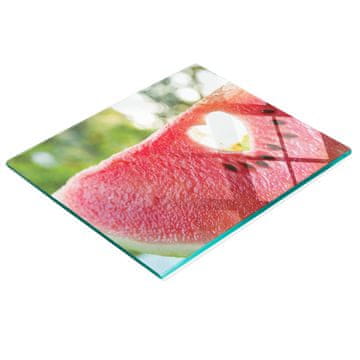 shumee Kuhinjska deska iz kaljenega stekla z dekorativno grafiko lubenice v obliki srca 60x52 cm