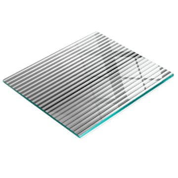 shumee Elegantna in trpežna steklena tabla s potiskanimi jeklenimi črtami srebrne barve 60x52 cm
