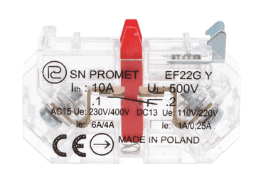 PROMET Prekinitveni kontaktni element EF22GY za krmilne gumbe serije NEF22 in NEK22M W0-Ł EF22GY