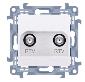 Dodatki - Simon10 RTV-RTV antenska vtičnica (modul), 1x vhod: 5 1000 MHz bela CAK2F.01/11