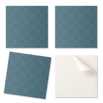 COLORAY Komplet samolepilnih vinilnih ploščic s potiskanim cvetličnim motivom v mreži 4x50x50 cm