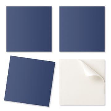 COLORAY Komplet vinilnih ploščic z motivom kuhinje, temno modra barva, 9x30x30 cm