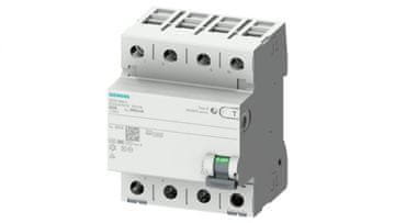 Siemens 4P 40A 0,03A diferencialno varovalko tipa B s kratkotrajnim zamikom 30mA SENTRON 5SV3344-4