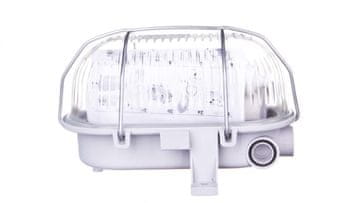 Lena Lighting OVALNA kanalna svetilka 1x60W E27 II razred 230V IP44 s kovinsko mrežico, siva 121173/EU
