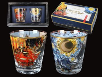 Carmani Komplet 2 kozarcev za viski - V. Van Gogh. Zvezdna noč + Terasa kavarne ponoči (carmani)