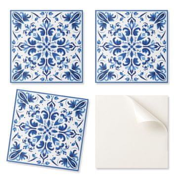 COLORAY Paket vinilnih ploščic s potiskanim cvetličnim vzorcem v simetriji 4x50x50 cm