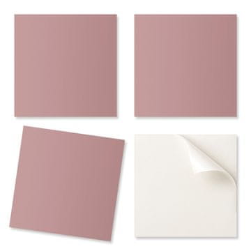COLORAY Paket vinilnih ploščic z dekorjem za kuhinjo ali kopalnico, roza barva, 4x50x50 cm