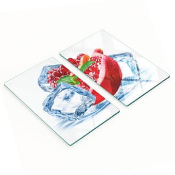 shumee Dekorativne steklene deske za rezanje in serviranje Granatno jabolko z ledom 2x30x52 cm