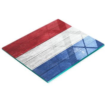 shumee Dekorativna deska za rezanje iz kaljenega stekla z motivom nizozemske zastave 60x52 cm