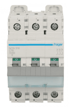 Hager Odklopnik 3P C 16A 10kA AC NCN316