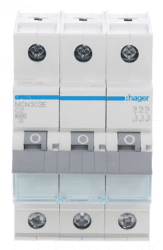 Hager Odklopnik 3P C 2A 6kA AC MCN302E