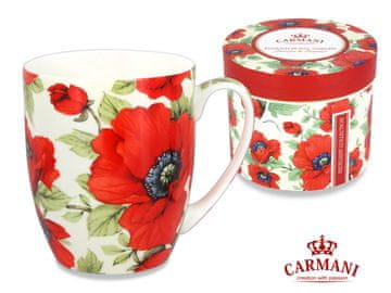 Carmani PORCELANSKA SKODELICA CAMIO, SKODELICA Z MAKOM ZA ČAJ, KAVO, CVETJE, DARILO