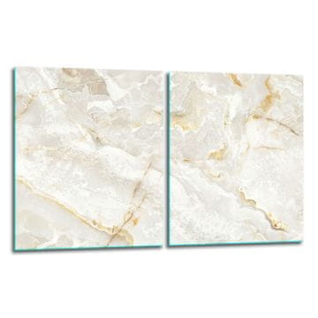 shumee 2x zaščitna steklena plošča ZA peč 40x52 marmor