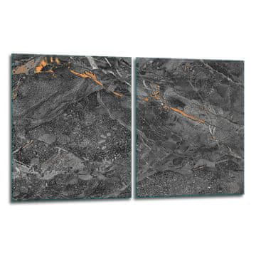 shumee 2x zaščitna steklena plošča ZA peč 40x52 marmor