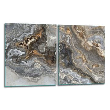 shumee 2x zaščitna steklena plošča ZA peč 40x52 marmor