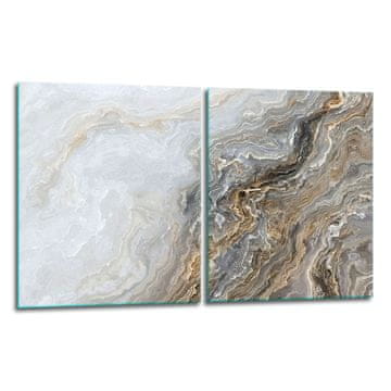shumee 2x zaščitna steklena plošča ZA peč 40x52 marmor