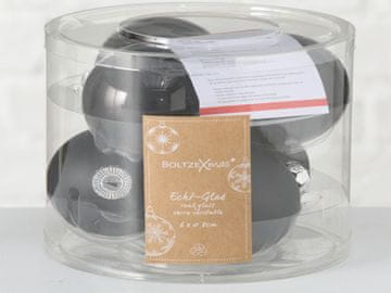 shumee Komplet 6 črnih božičnih kroglic (premer 8 cm)