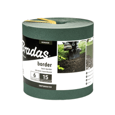 Bradas PLASTIČNI ROB ZA TRATO 6M X 15CM ZELEN ZA VRT