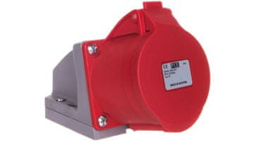 PCE Fiksna vtičnica 32A 7P 400V rdeča IP44 127-6V