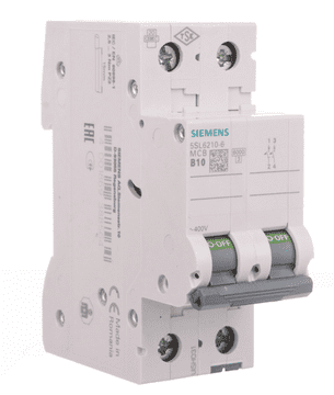 Siemens Odklopnik 2P B 10A 6kA AC Sentron 5SL6210-6