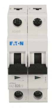 Eaton Odklopnik 2P B 20A 15kA AC FAZ B20/2 278735