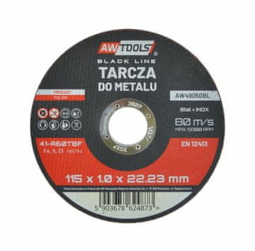 awtools Awtools kovinski disk 115*1,0 mm črna črta