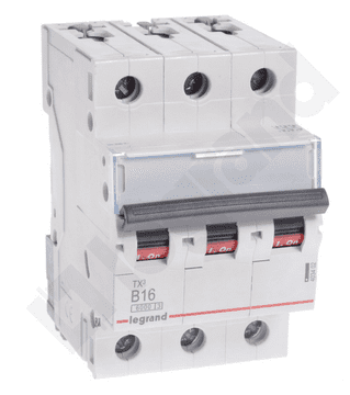 LEGRAND Odklopnik 3P B 16A 6kA AC S303 TX3 403402