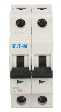Eaton Odklopnik 2P C 6A 15kA AC FAZ C6/2 278754