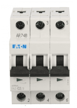 Eaton Odklopnik 3P C 2A 15kA AC FAZ C2/3 278861