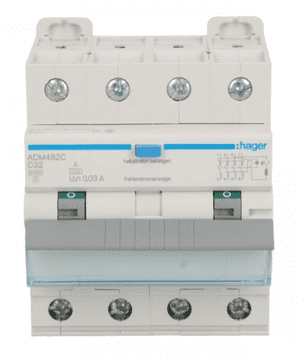 Hager RCBO 4P C32A 0,03A Tip A 6kA RCBO ADM482C