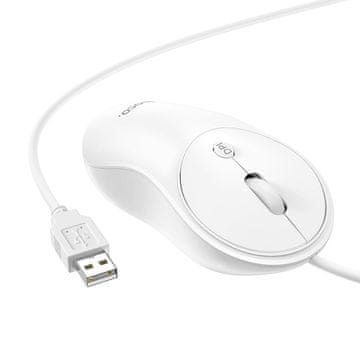 Hoco Žična miška Hoco USB A 1600 dpi GM13, bela