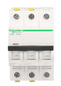 Schneider Odklopnik 3P B 20A 6kA AC iC60N-B20-3 Acti9 A9F03320