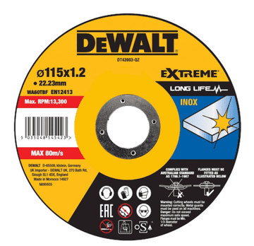 Stanley Dewalt kovinski disk 115x1,2 mm iz nerjavečega jekla