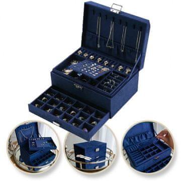 shumee Škatla za nakit, etui, organizator, kobalt PD119GRAN