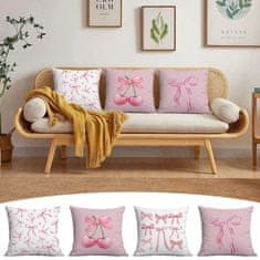 PREVLEKA ZA BLAZINO 45X45 CM ČEŠNJE ROZA OKRASNA PENTLJA JAŚ MODA