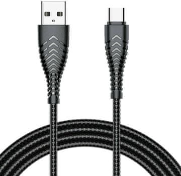 VEGER USB-kabel A na tip C VEGER 2,4 A V104, 1,2 m, črn